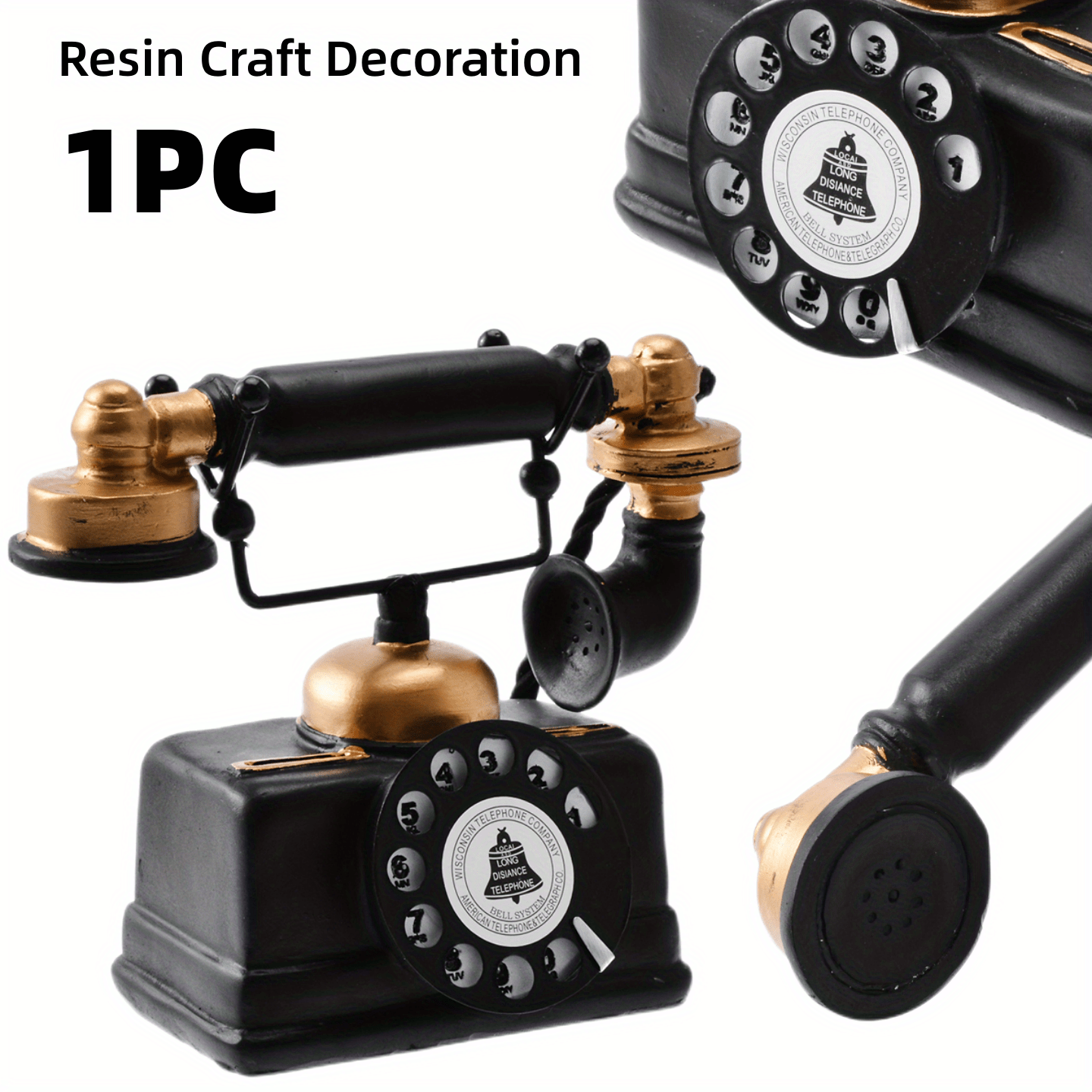Creative Retro Rotary Phone Model Resin Statue Decorations Temu Australia