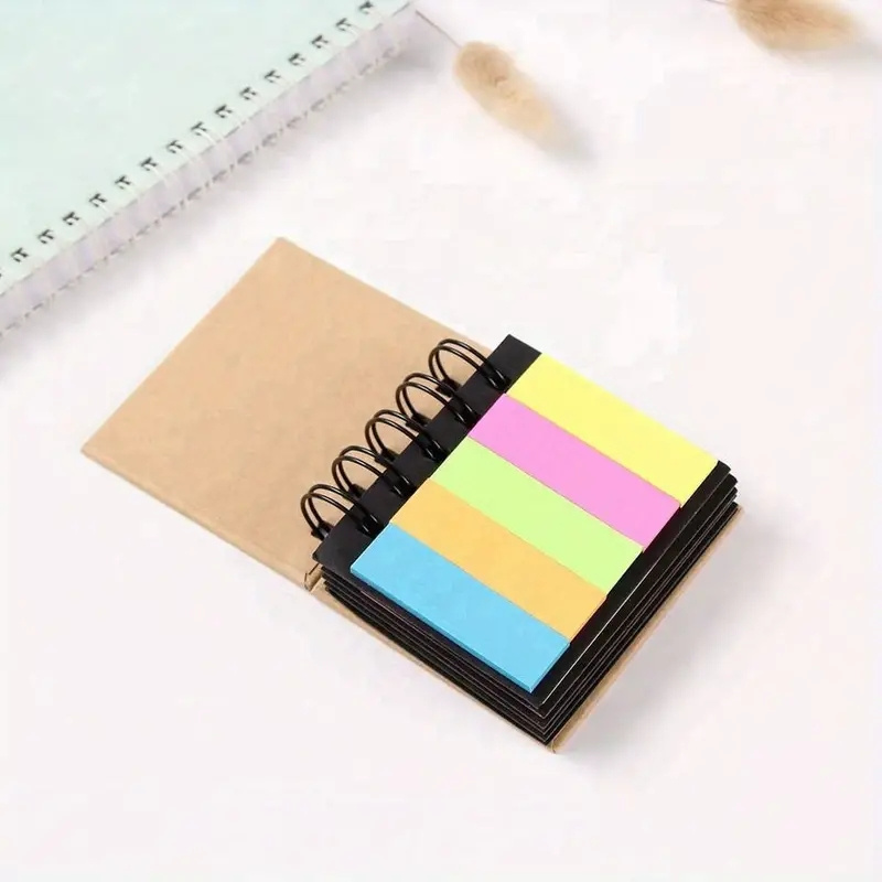 1 Book 5 Colors Kraft Paper Sticky Notes Advertising Gift - Temu