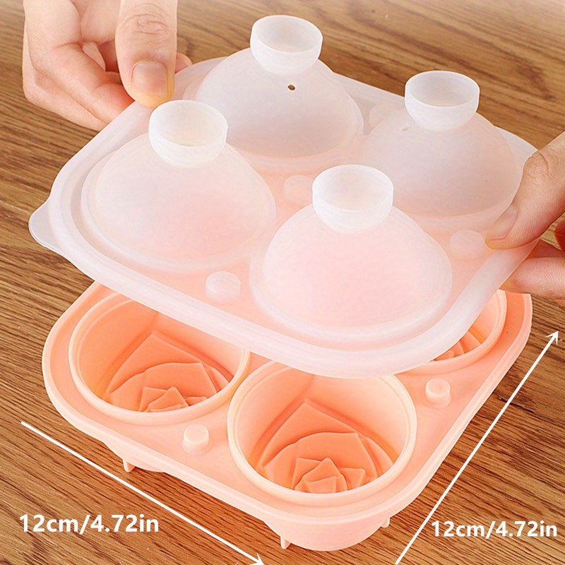 Large 3d Rose Ice Cube Mold - Silicone Rubber Fun Ice Cub For Freezer,  Cocktail Bar, Party, Kitchen, Dorm - Cute Flower Shape Ice Cube Trays For  Chilling Drinks And Cocktails - Temu