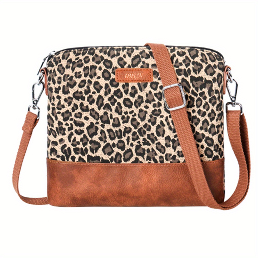 Stylish Printed Crossbody Bag, Pu Leather Zipper Shoulder Bag