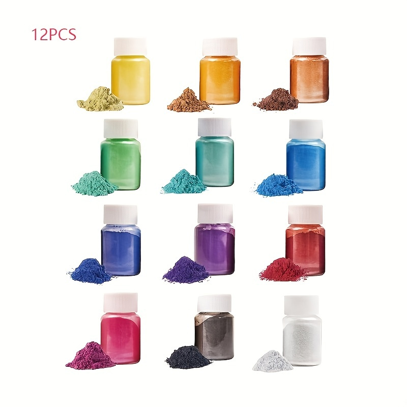 Mica Powder Pigments 12 Colors 0.35oz/bottle Epoxy Candle Making Dyes Soap  Making Colorant Set Safe For DIY Art Crafts Candle Making, Painting, Epoxy