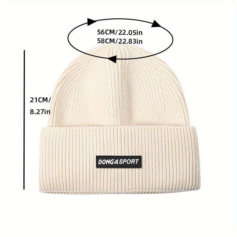 Trendy Double D Slouchy Beanie Solid Color Elastic Skull Coldproof Beanies  For Women - Temu Germany