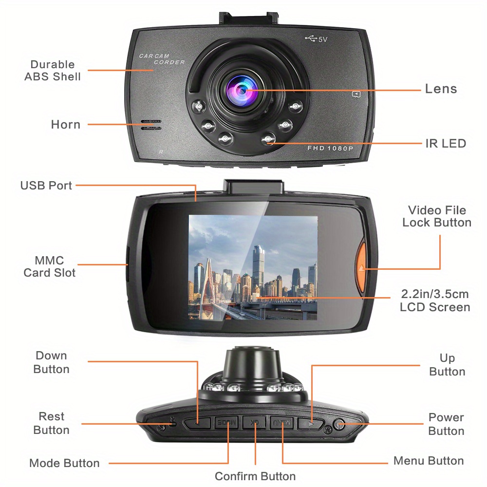 Eyelog Super HD 1296P Wide Angle Car DVR Dash Camera System