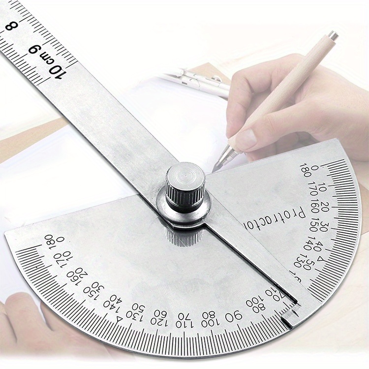 Regolabile Goniometro,Goniometro in Acciaio Inox,Goniometro in Metallo, Goniometro 180 Gradi Acciaio Inox,Goniometro Regolabile 0~180 °,per  Misurazione,Matematica Degli Studenti,Geometria,L'arte : : Fai da  te