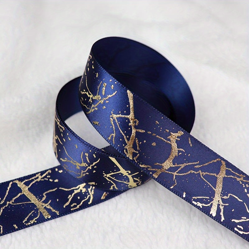 Image of 5 Yards 25mm Gift Ribbon Satin Marble Crack Pattern Printed Ribbon For Gift Wrapping Christmas Wedding Decor Diy Hair Bows Ribbon