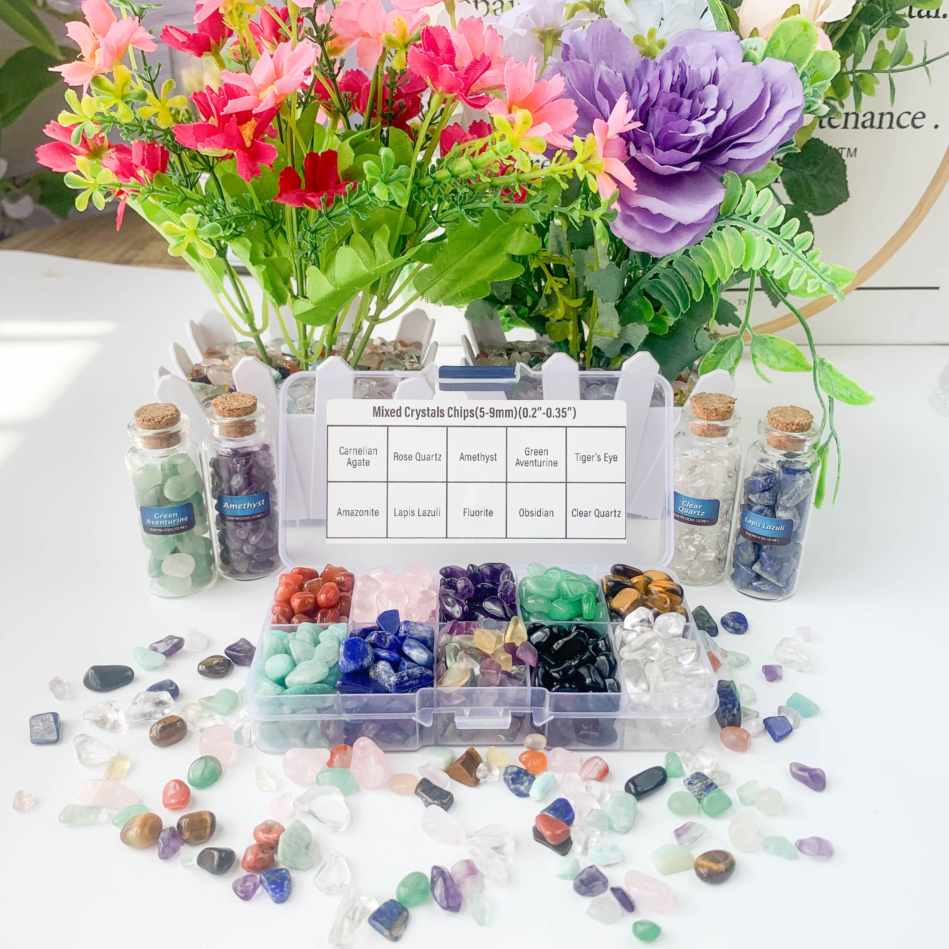 10 Types Rare Crystal Gem Collection Box For Reiki And Temu