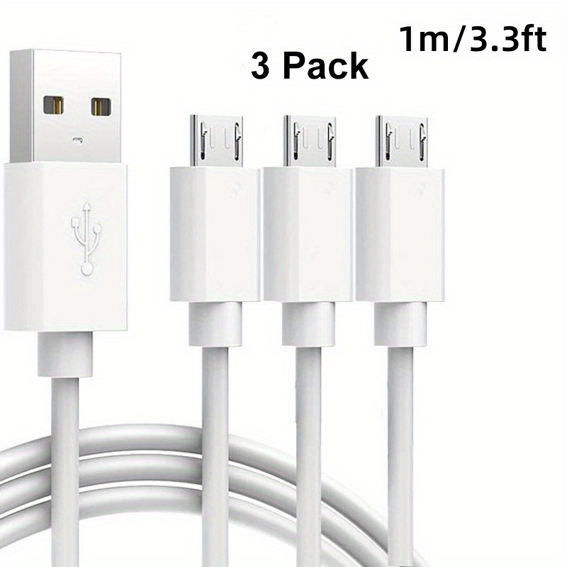 10FT Long Android Charger Cable Fast Charge,USB to Micro USB Cable  White,Micro USB 2.0 Cable USB Micro Cable for Samsung Charger Cord Tablet  Galaxy 7