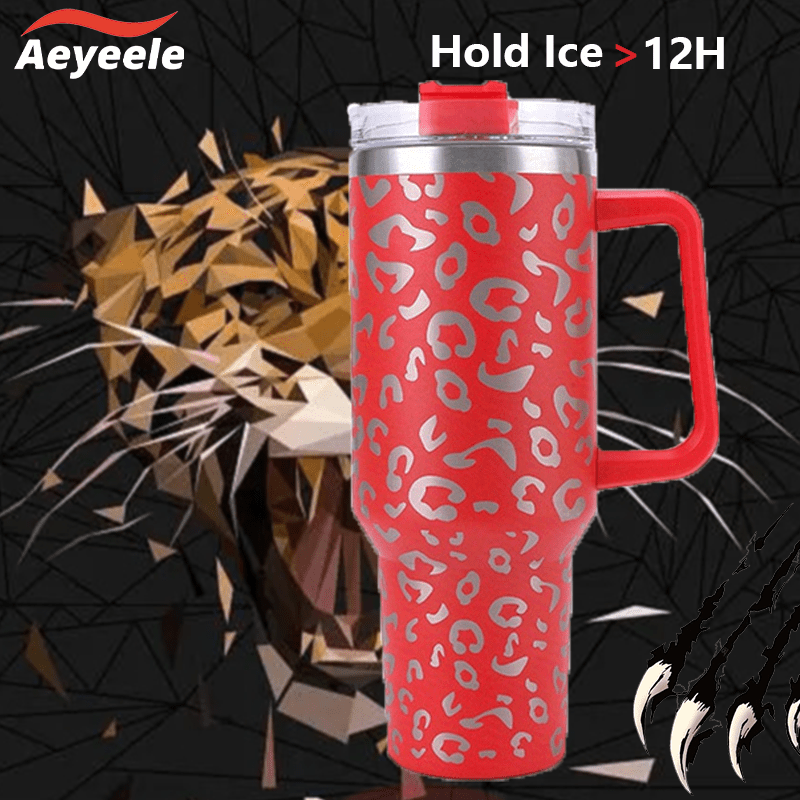 Leopard-printed Portable Stainless Steel Water Bottle - Leakproof,  Insulated & Comes With Lid & Straw - Perfect For Outdoor Activities! - Temu  Germany