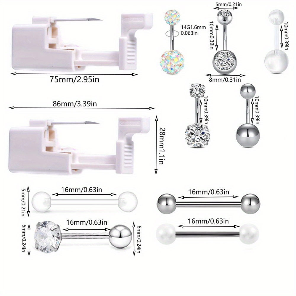 Body Piercing Tool Kit Included Disposable Belly Piercing Temu
