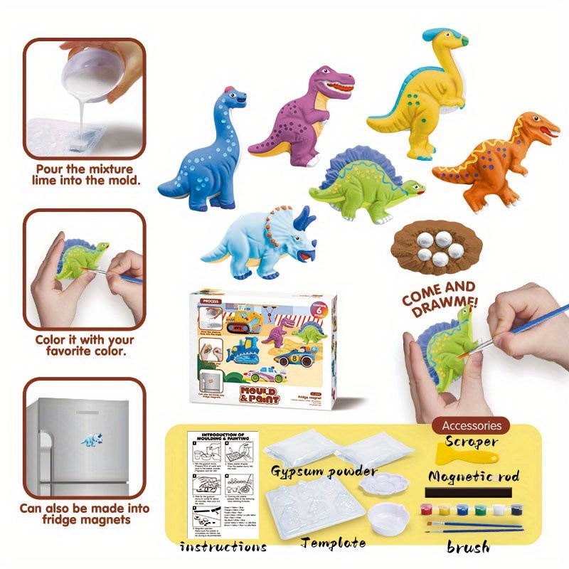 Jouets éducatifs et créatifs Pour enfants Fait à la main Plâtre Tremplin  Peint Tremplin Coloriage Ensemble de jouets