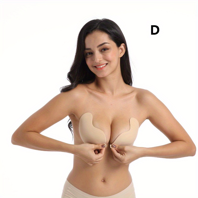Deep U Strapless Adhesive Bra For Women Invisible Backless Silicone Bra -  Nude - C8188RULOSQ