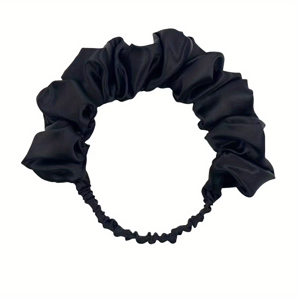 Ruched Ruffled Headband Stretchy Hair Band Solid Headdress Wide Hair Accessories