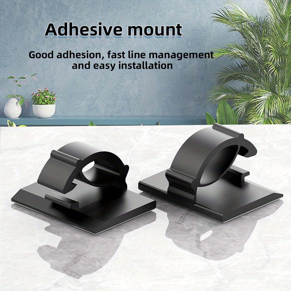 30pcs Self-Adhesive Cable Clips - Keep Your Cords Organized & Out of Sight!