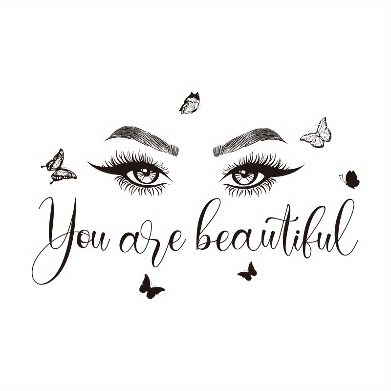 Image of 1pc "" Inspirational Wall Decal With Elegant Design - Self-adhesive Home Decor For Living Room, Bedroom, Or Mirror Background - Contemporary Style, Plastic Material, Easy To Apply