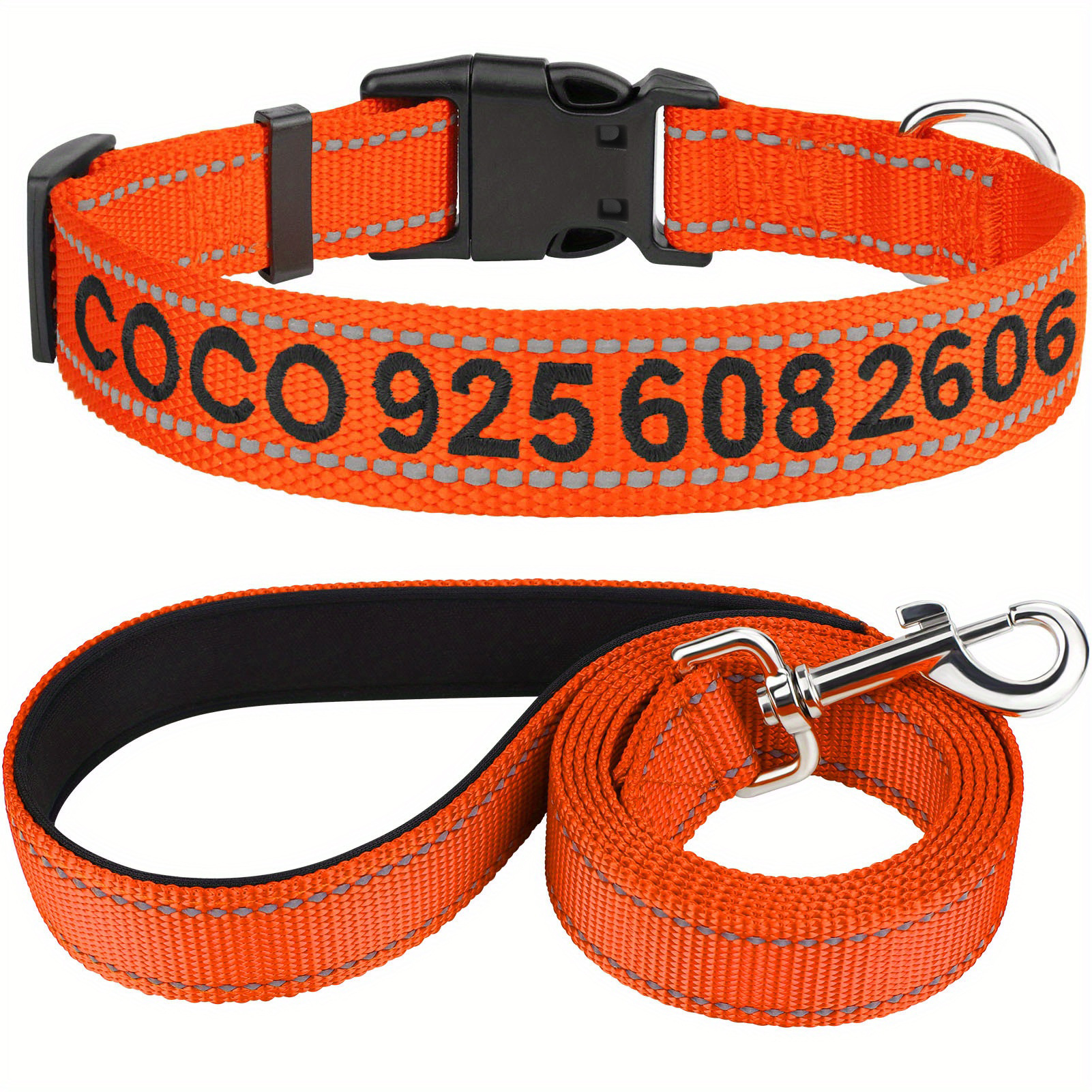 Personalized Dog Collar With Buckle, Pet Dog Collars, Embroidered Name And  Phone Number,4 Color - Temu