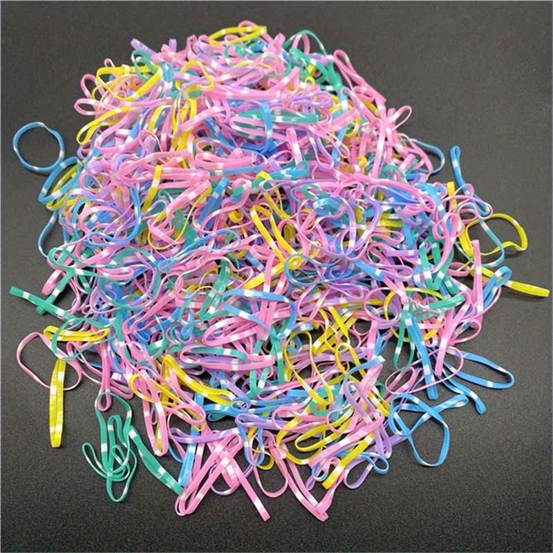 Set Colored Rubber Bands Hair Colorful Stock Photo 424020298