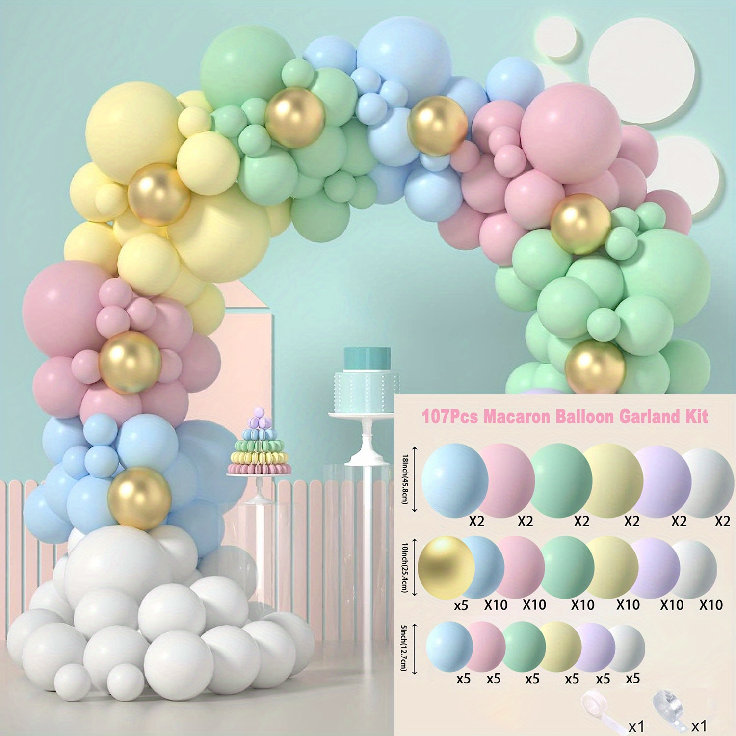 Macaron Pastel Balloons Assorted Colors Rainbow Colorful - Temu
