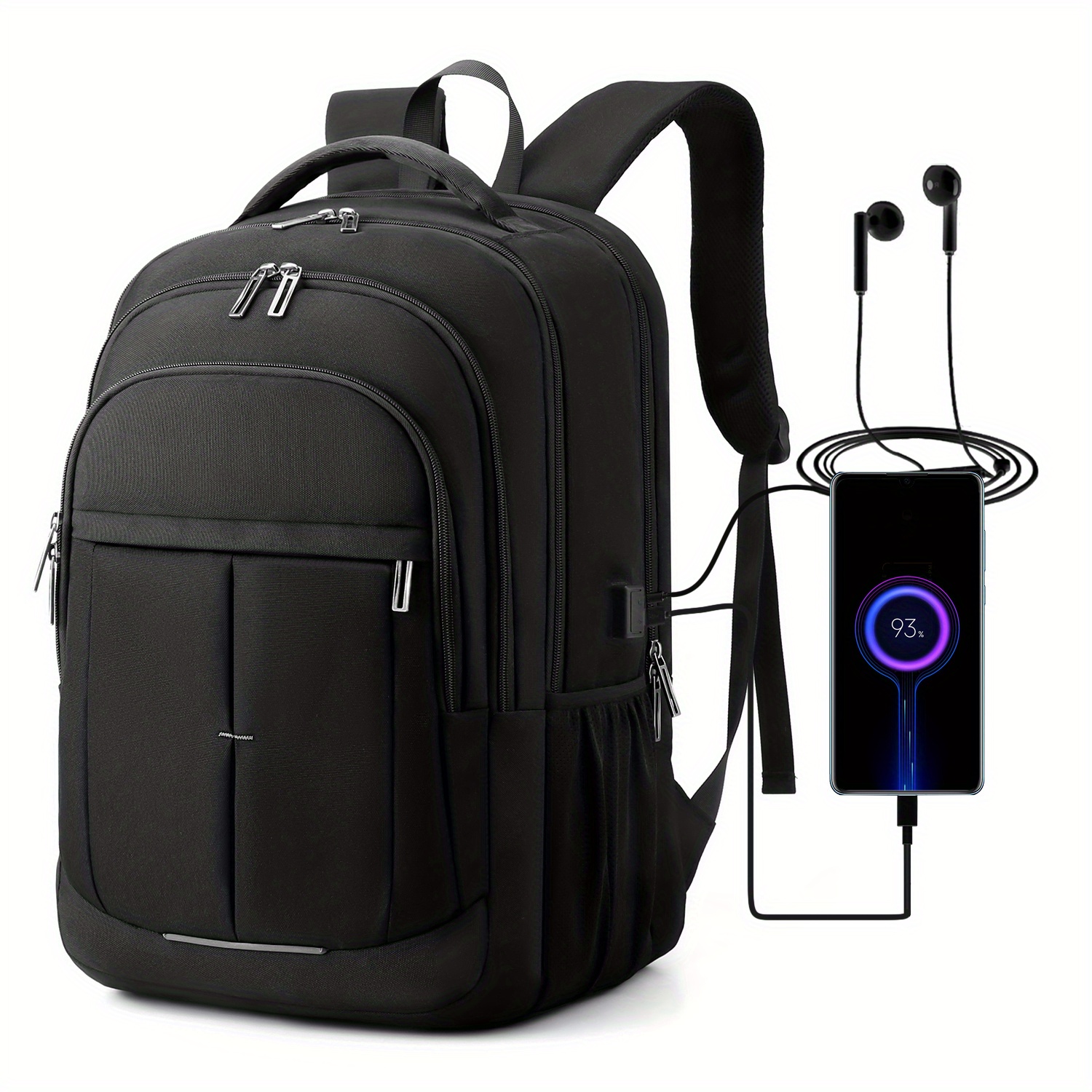 Large Laptop Backpack Usb Charging Port Multi pocket Design Temu