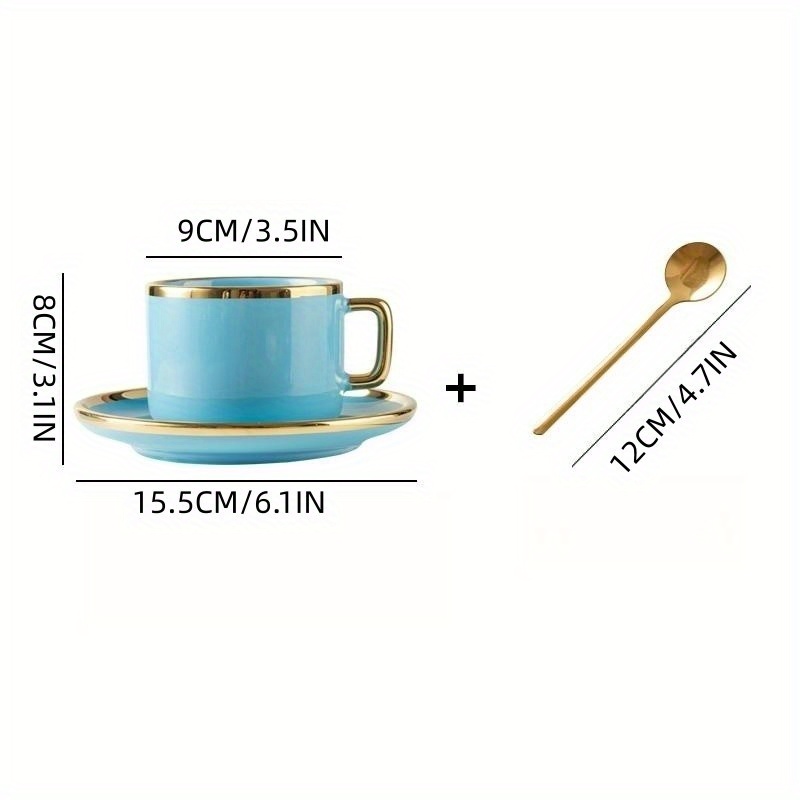 Tasse à café en céramique de luxe européenne de 150ml, avec tasse et  soucoupe à Cappuccino