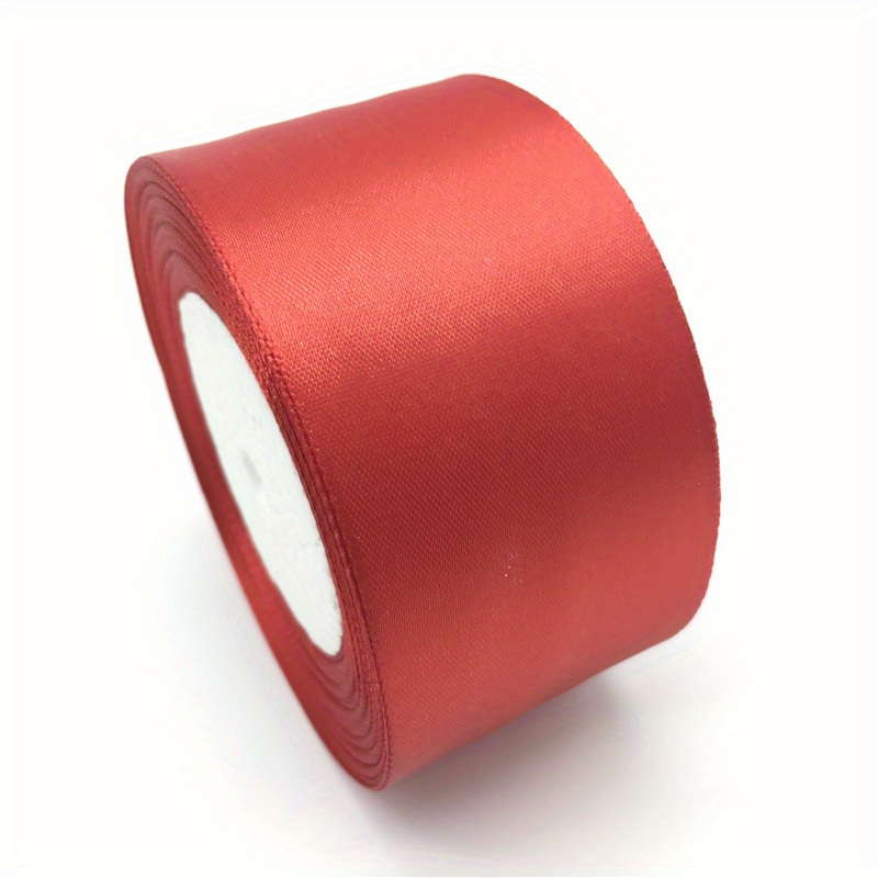 25yards Dark Red Silk Satin Ribbon For Handmade Bow Craft - Temu