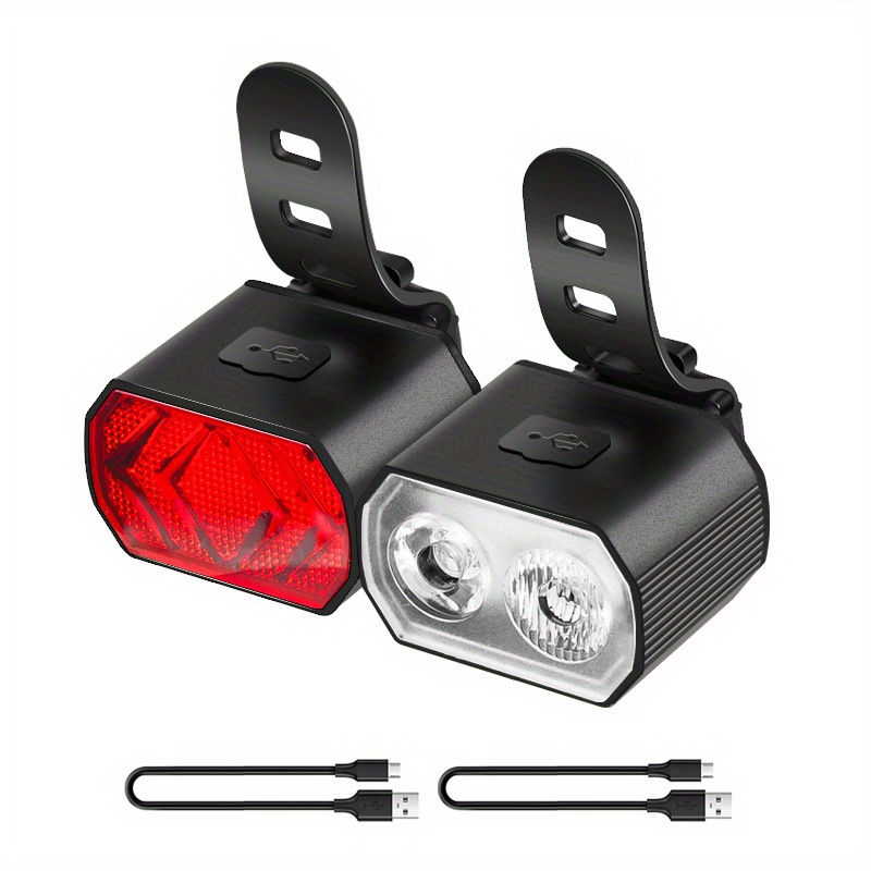 Eremido Juego de luces para bicicleta 2023, luces delanteras y traseras  recargables por USB, paquete de 2 luces impermeables para bicicleta para