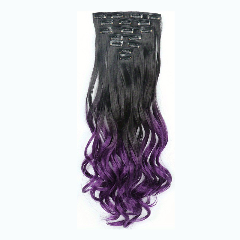 Buy 5 Clips Curly/Wavy Ombre(4T27) Matte Finish Premium Synthetic Hair  Extensions Online at Best Price in India