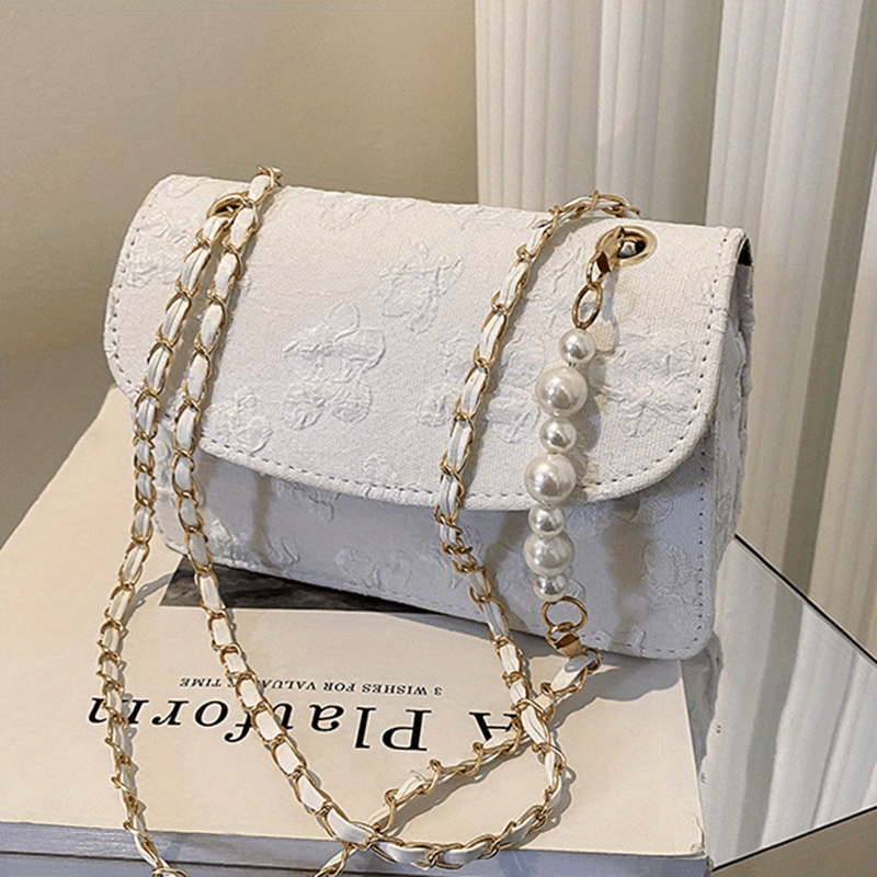 Women Imitated Pearl Bag Chain Long Crossbody Shoulder Bag Strap Handbag  Female Replacement Handle Belt Parts 40/60/100/110cm