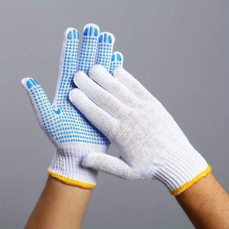 Dot Bead Dot Glue Gloves, Non-slip Wear-resistant Line Nylon Printed  Advertising Advertising Pvc Dot Plastic Moving Labor Protection Gloves -  Temu