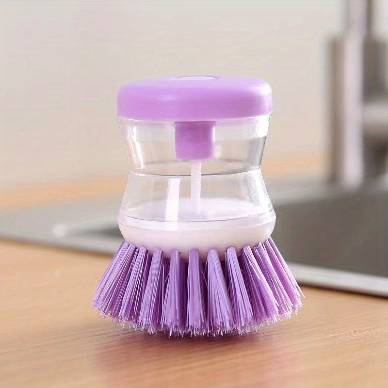 Bright Box Kitchen Nylon Dish Brush and Bottle Brush Set Scratch Free  Ergonomic Handle, 2ct Purple 