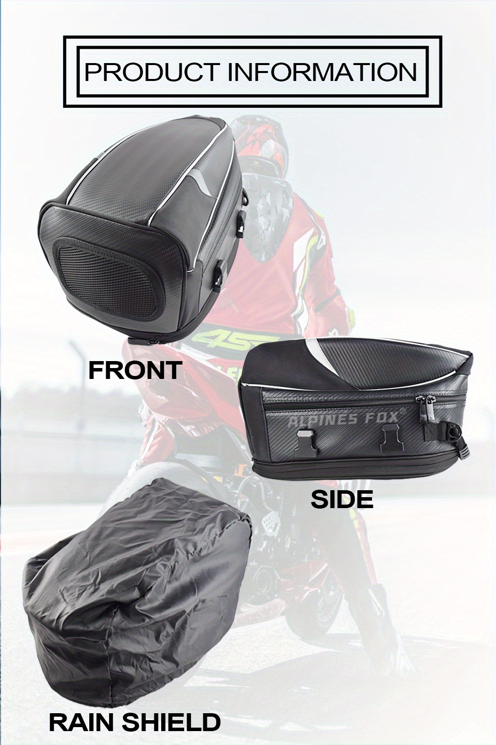  mewmewcat Bolsa de marco lateral de motocicleta de 6 L, bolsa  impermeable de 6 L, bolsa de marco lateral de motocicleta, bolsa universal  de almacenamiento de herramientas de conducción de motocicleta