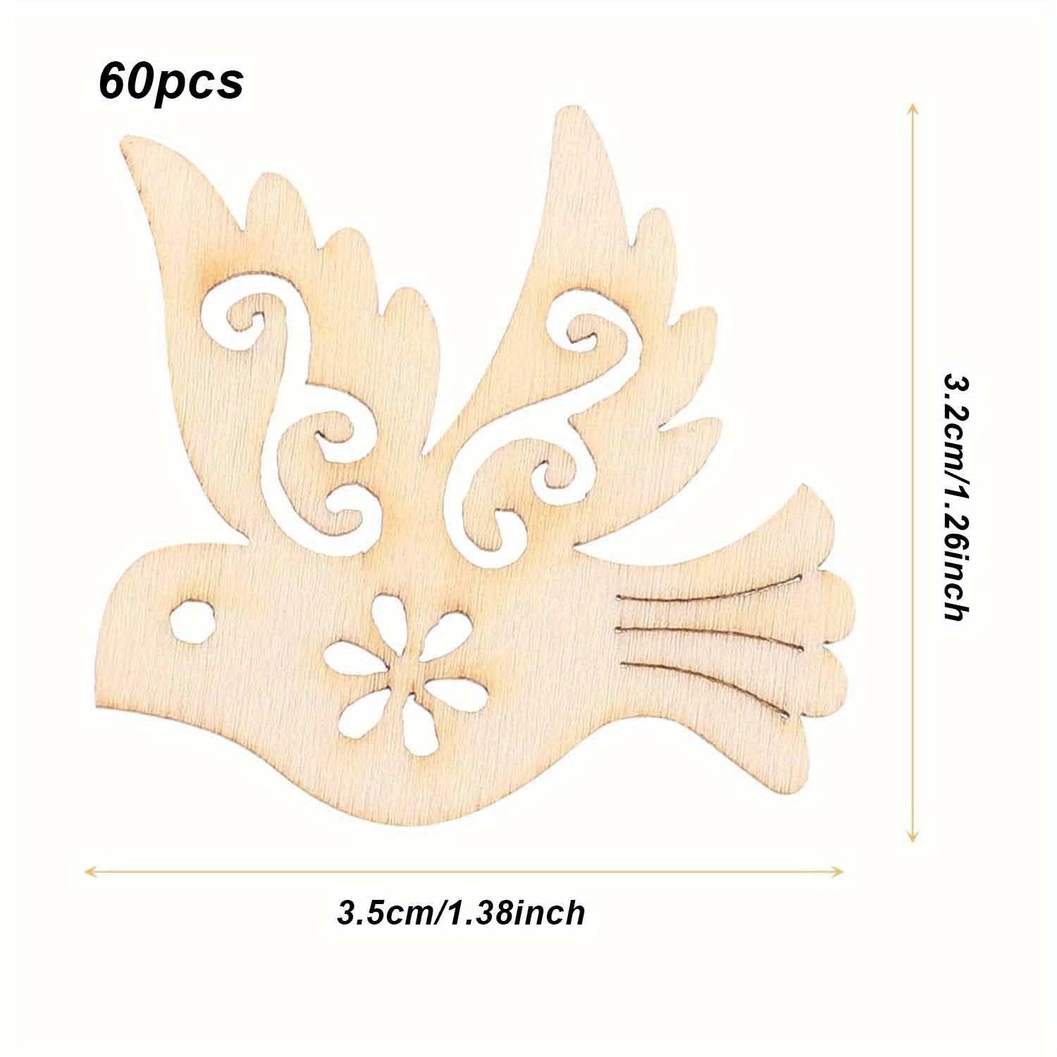 100pcs wood slices for crafts Wooden Shapes for Crafts Birds