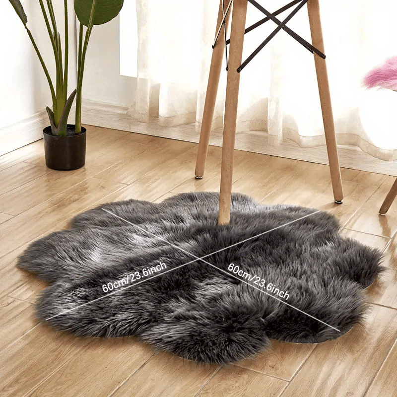 Alfombra de piel sintética suave y sedosa, de 3.3 x 4.8 pies, alfombra  negra esponjosa, fabricada en Francia, alfombra de piel de oveja, alfombra