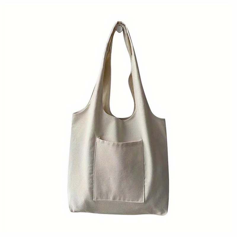 Minimalist Canvas Shoulder Bag Solid Large Capacity Lightweight