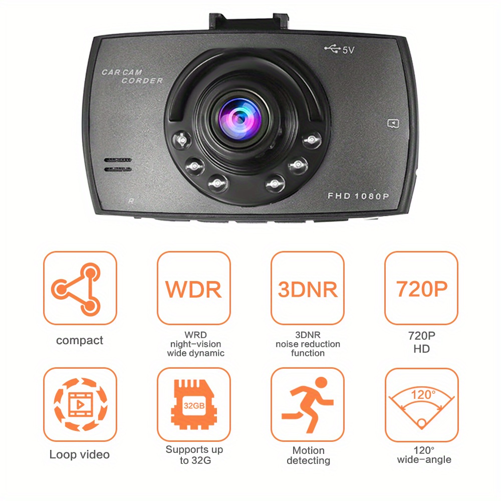 Full Hd 1080p Car Dvr Recorder With 140° Wide Angle View - Temu