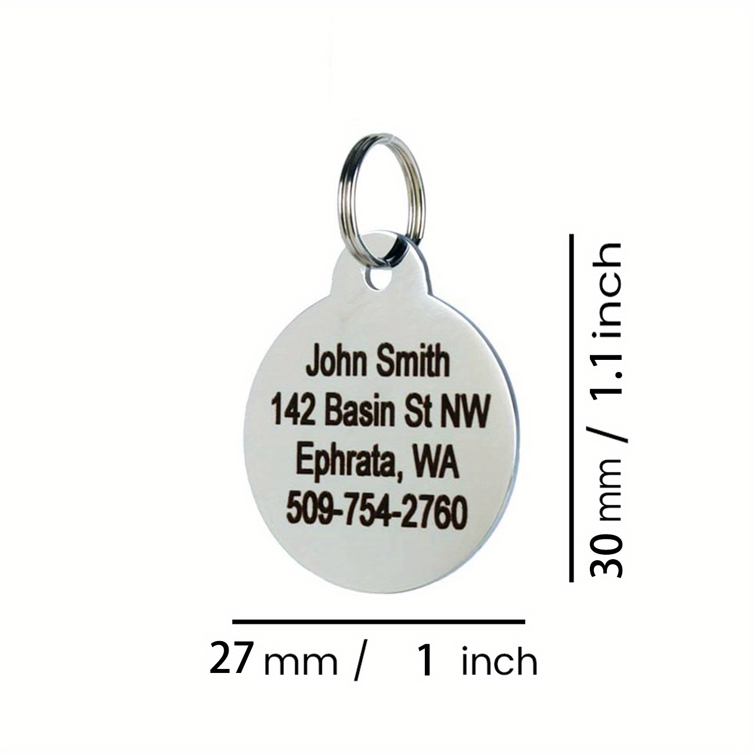 TEMU Custom Engraved Stainless Tag - Personalize Your Pet's Id Tag With Name & More!
