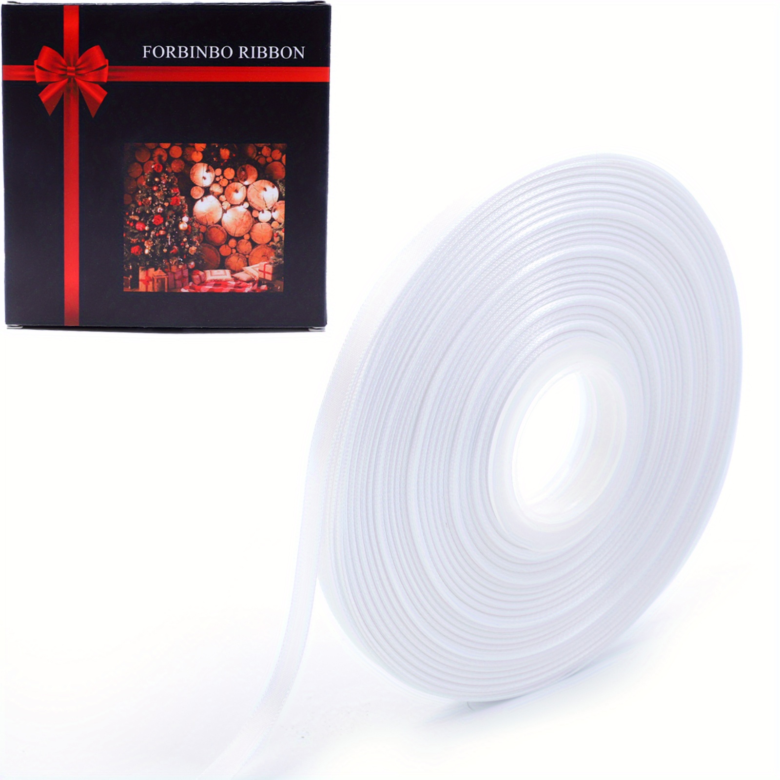 Buy White Ribbon. High End Thick 1 Inch 50 Yards Roll Ribbons