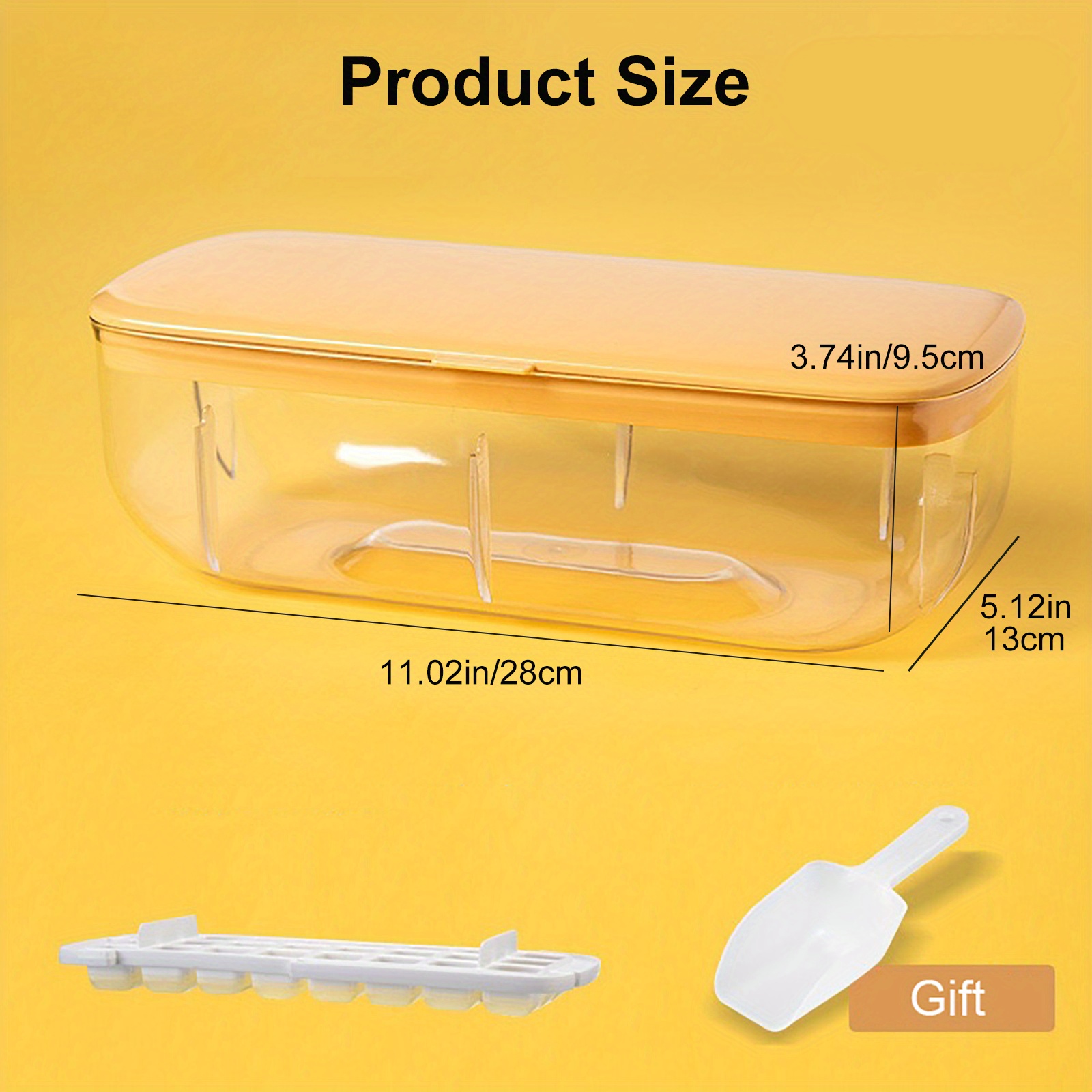 Press Type Ice Cube Maker Silicone Ice Tray Mold Creative Storage Box Lid  Trays Bar Kitchen Square Cube Container