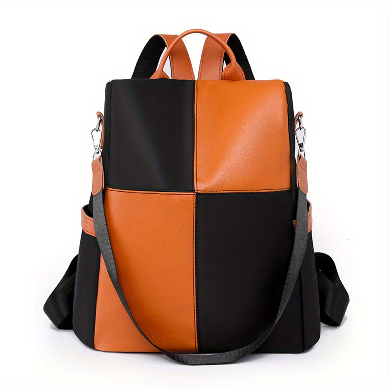 Vintage Geometric Convertible Backpack, Anti-theft Preppy School Bag,  Women's Casual Daypack & Purse - Temu