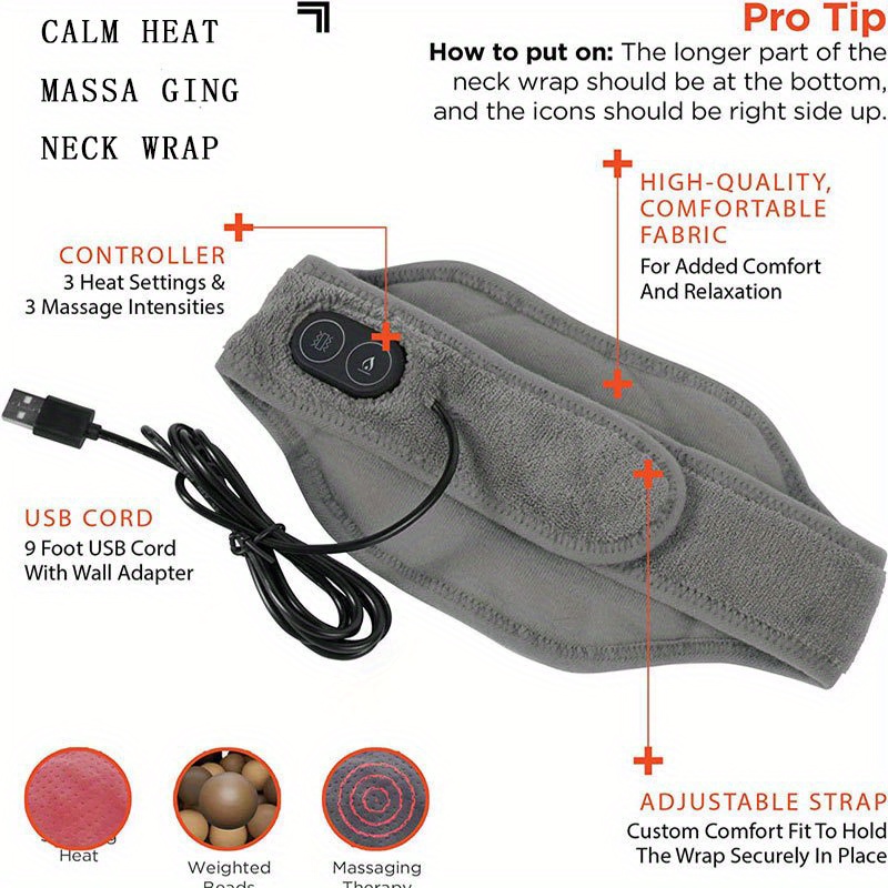 Hot Compress Neck Massager Physiotherapy Neck Heating Wrap - Temu