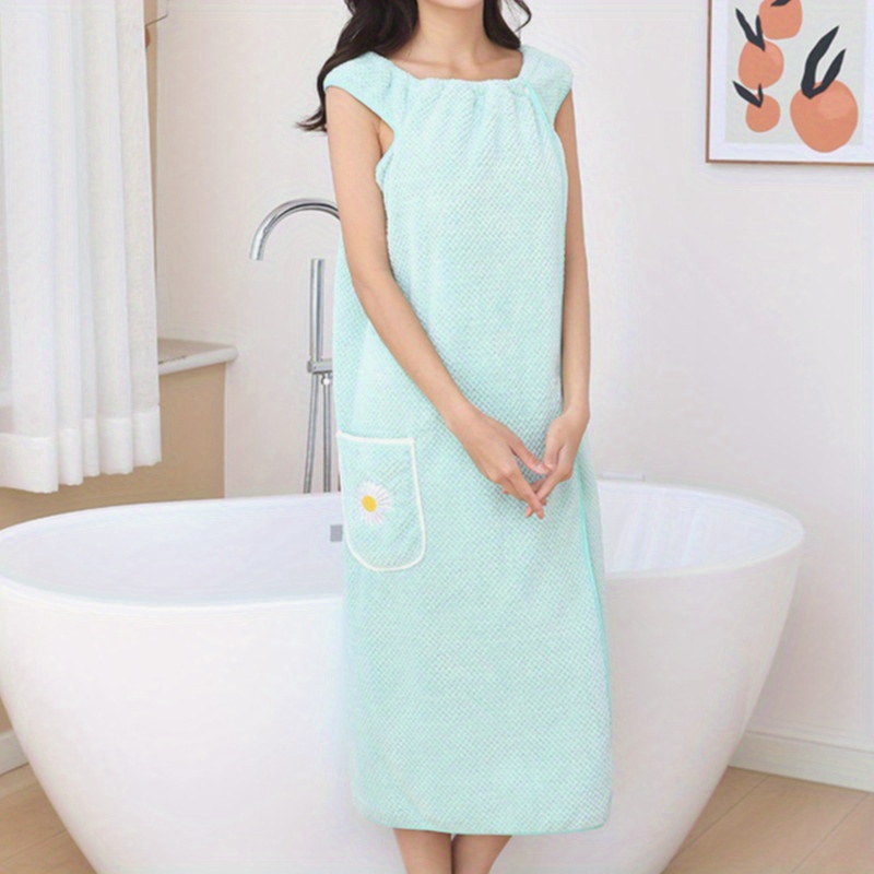 Wearable Microfiber Bathrobe Woman Shower Female Soft Bath Towel