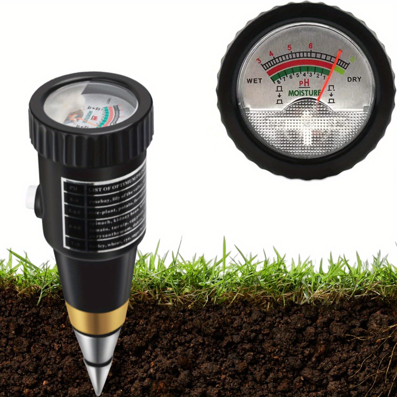 Soil Moisture Meter, Portable Plant Soil Test Kit Indoor Outdoor