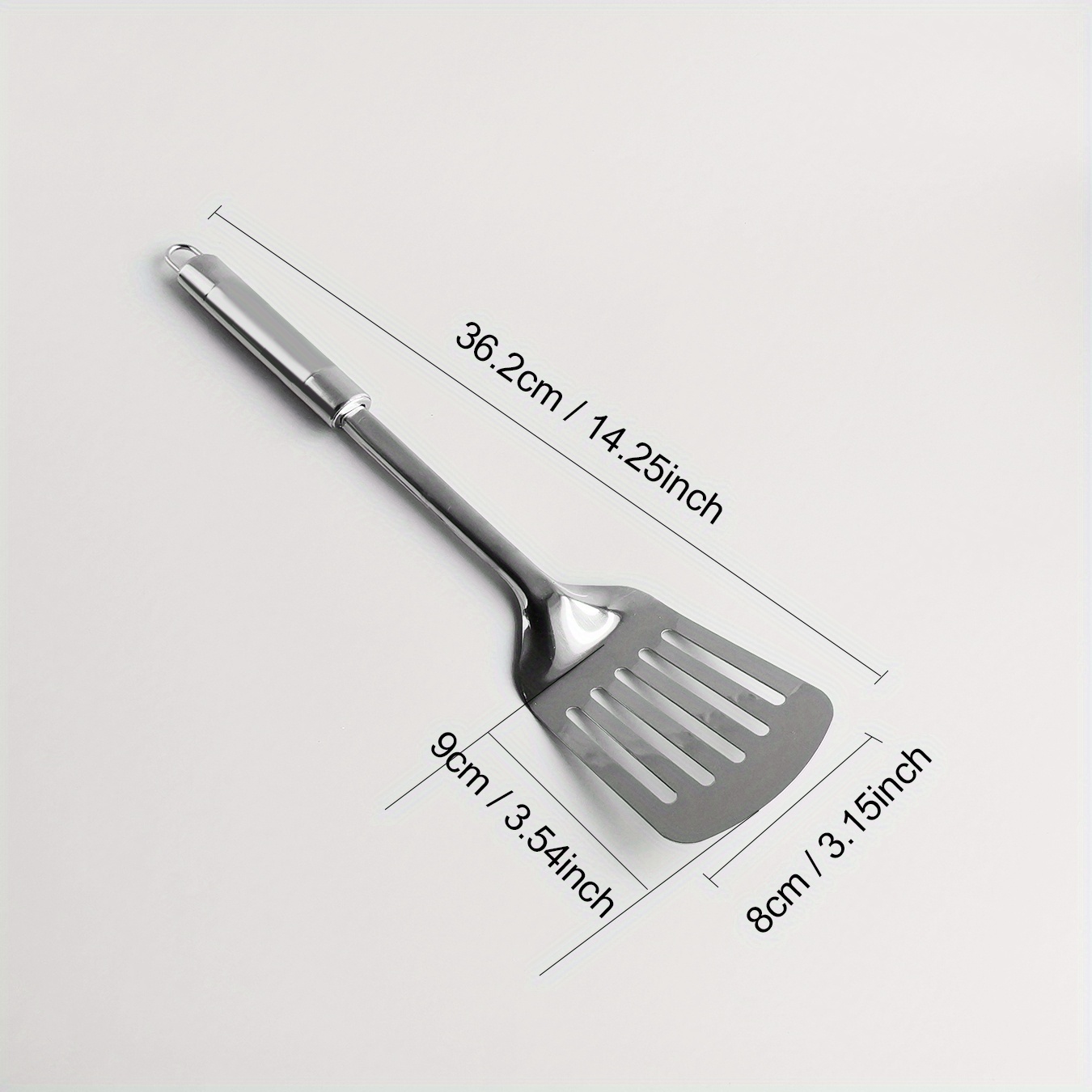 1pc Stainless Steel Slotted Turner Kitchen Cooking Spatula Saute Steak  Burger Butter Tool