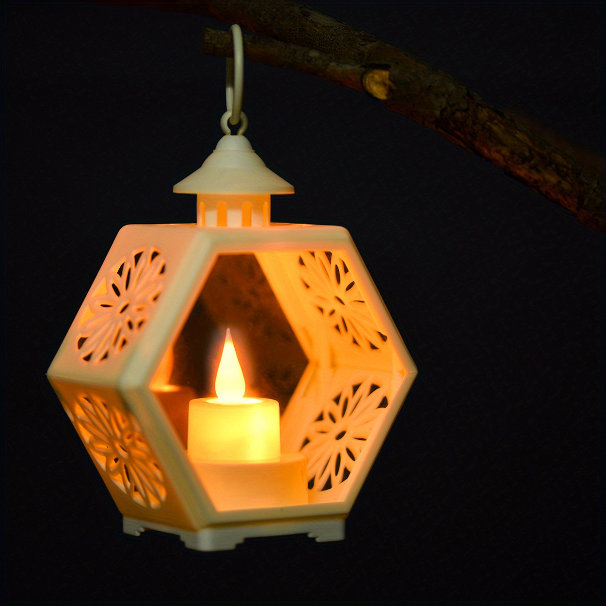 1Pc Ramadan Lantern Decorative Candle Holders,Battery-Powered LED