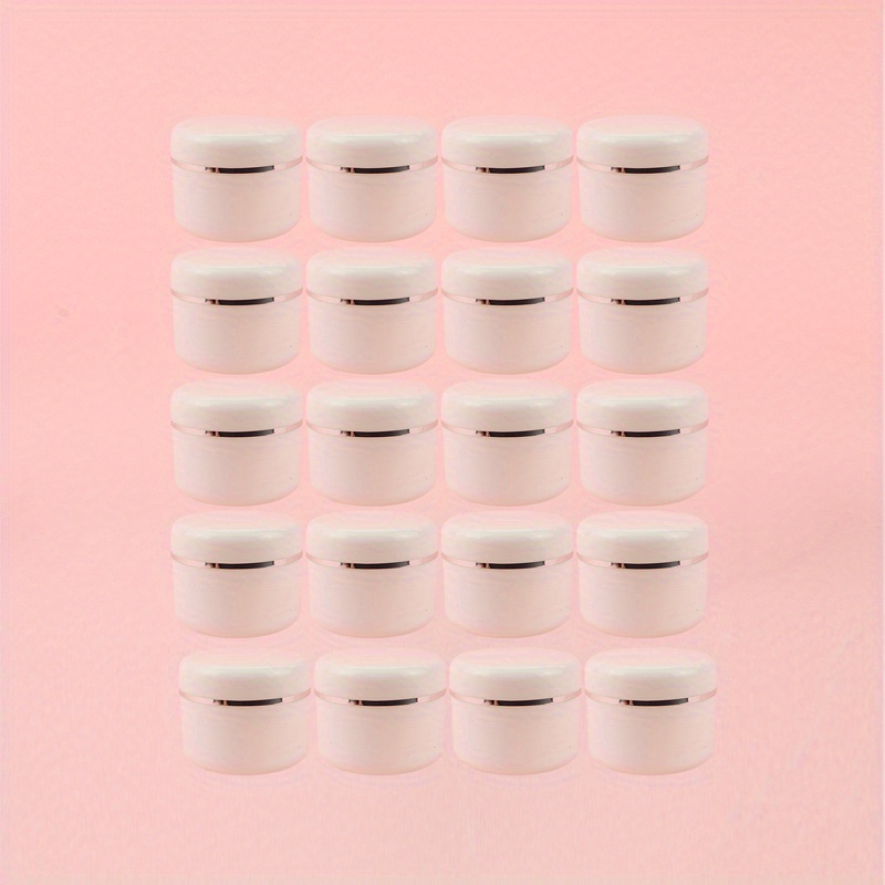 20pcs 20ml Cream Jar White Plastic Cosmetic Jars Bottles Cream Box Empty Makeup Jar Pot For Travel