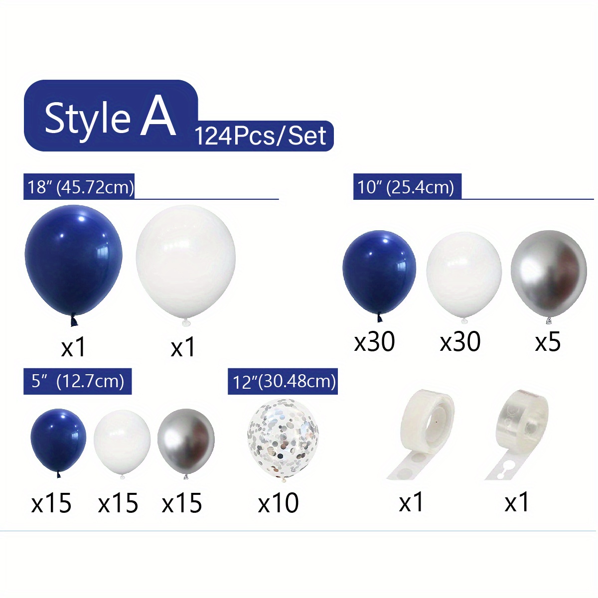 Set Kit Arco Ghirlanda Di Palloncini Blu Navy E Argentato - Temu Italy