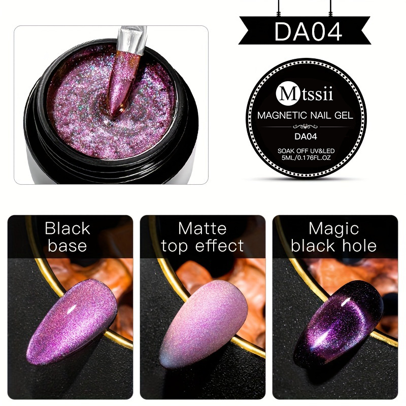 5d Cat Eye Holographic Glitter Gel Nail Polish Reflective - Temu