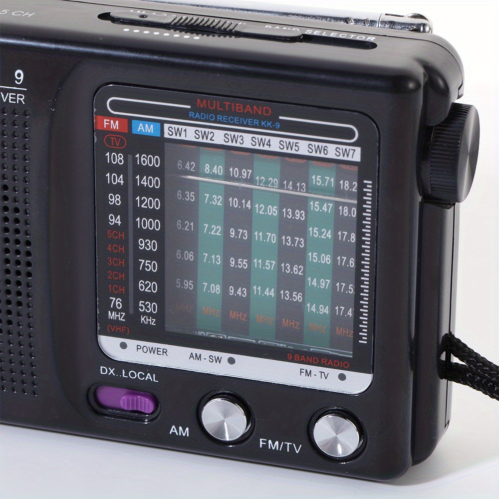 Radio portátil AM FM SW con pilas de 3 pilas D o alimentación de CA, radio  transistor con excelente recepción, gran sonido, panel de visualización