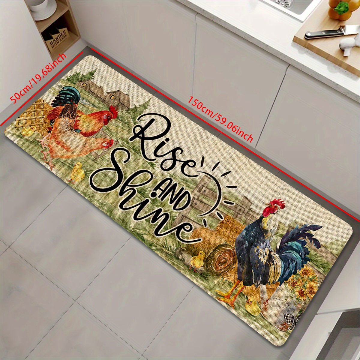 Chicken Print Kitchen Mat For Floor Anti slip Hallway - Temu