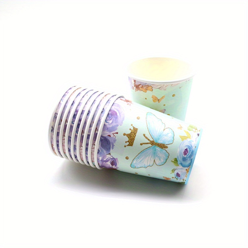 Blue & Gold Confetti Paper Cups - Set of 10 –