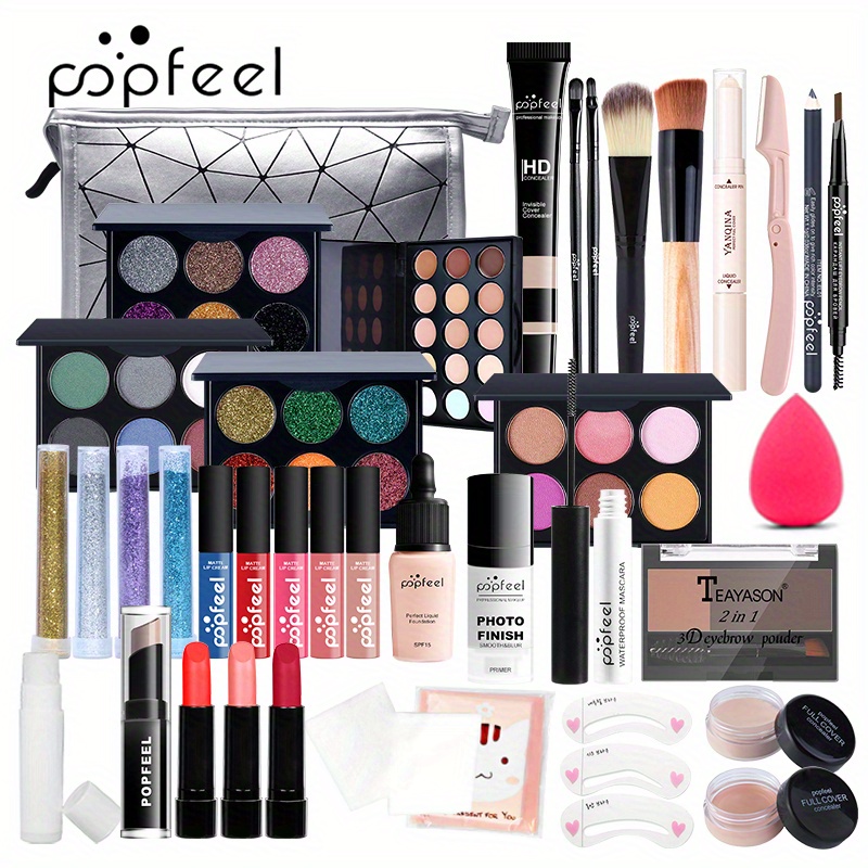 Makeup Set Full Professional Makeup Kit Eyeshadow Blush Foundation Face  Powder